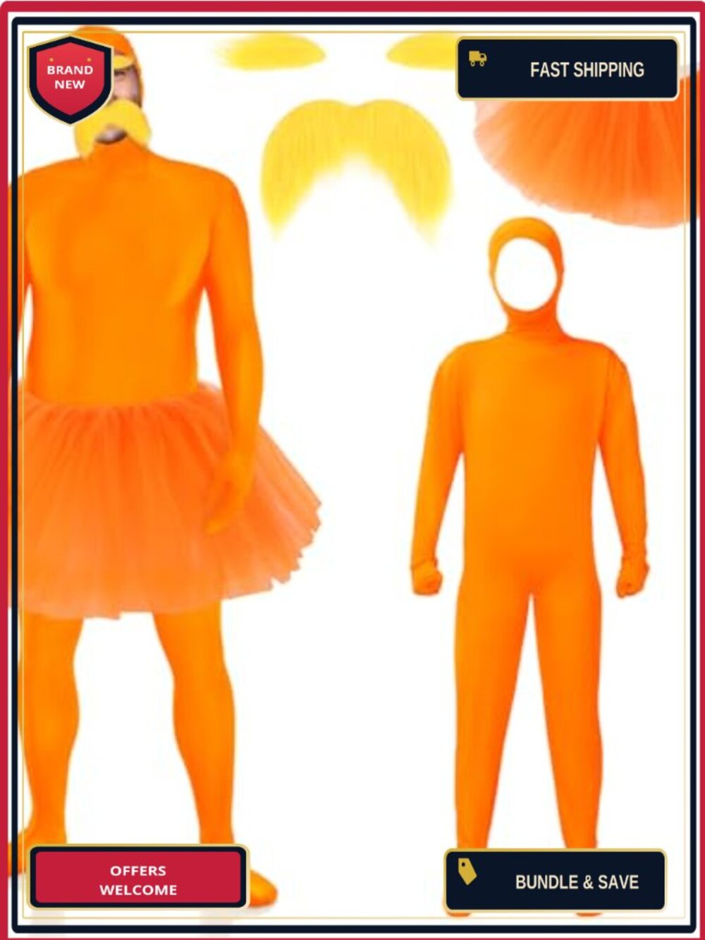 4 Pcs Adult Costume Jumpsuit Tutu Spandex Halloween Cosplay